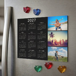 Personlig fotokollage 2027 kalender magnet