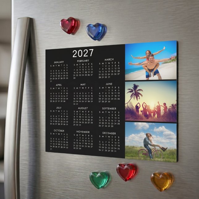 Personlig fotokollage 2027 kalender magnet (Skapare uppladdad)