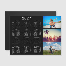 Personlig fotokollage 2027 kalender magnet
