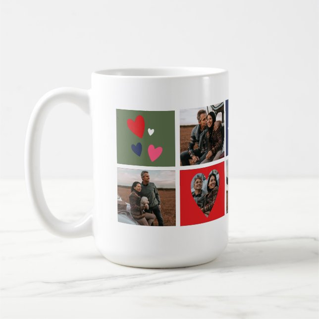 Personlig Fotokollage Alla hjärtans dag Kaffemugg (Vänster)