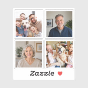 Personlig fotokollage familj husdjur bild klistermärken