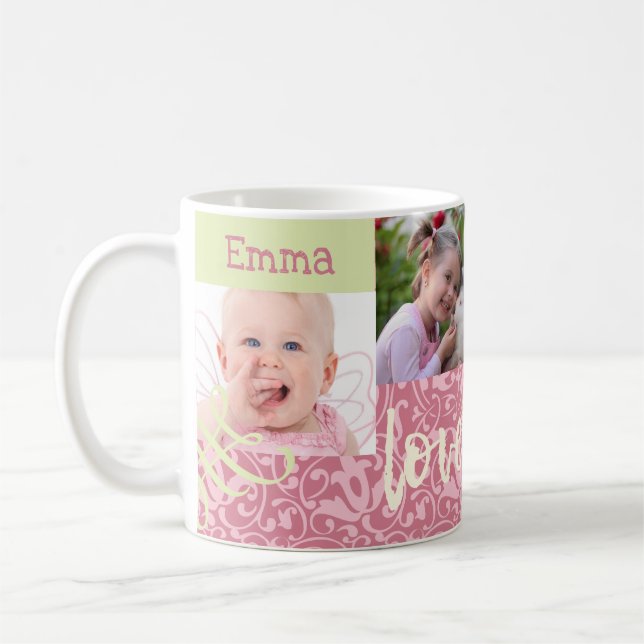 Personlig Fotokollage för Mamma Kaffemugg (Vänster)