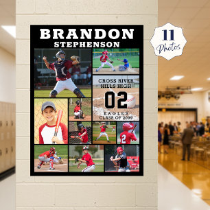 Personlig fotokollage för sport seniornatt med 11 poster