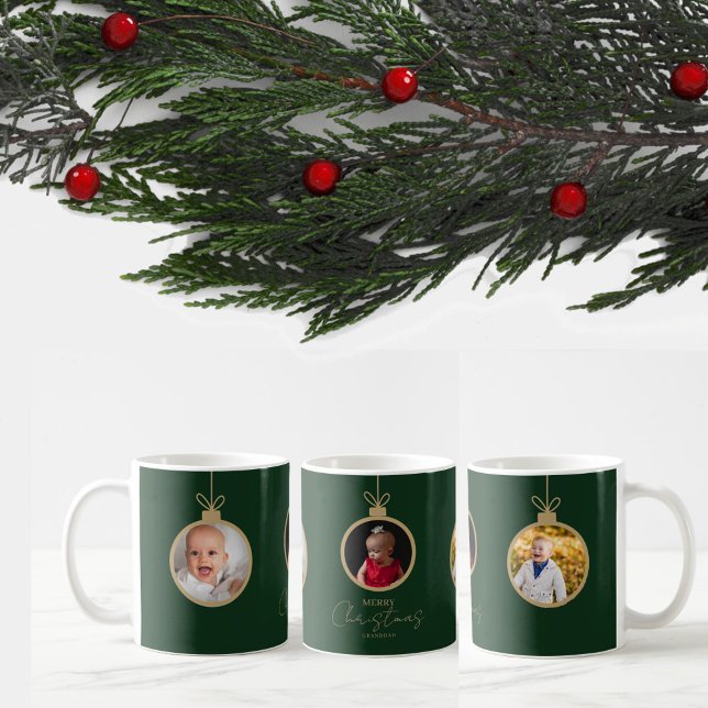 personlig fotokollage God Jul prydnad Kaffemugg (Skapare uppladdad)