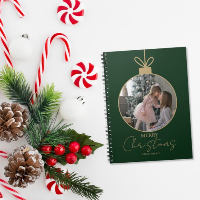 personlig fotokollage God Jul-pynt Anteckningsbok (Skapare uppladdad)