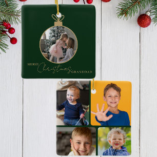 personlig fotokollage God Jul-pynt Julgransprydnad Keramik