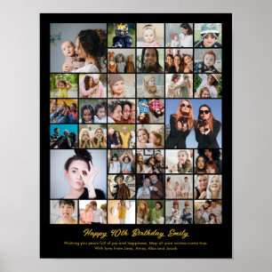 Personlig fotokollage Mosaikbildgåva Poster