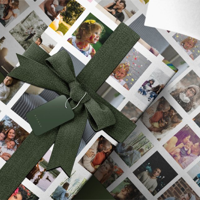 Personlig Fotokollage - Papper radbrytning Presentpapper (Personalized Photo Collage Wrapping Paper from Ricaso. Add your own photographs. for many occasions)