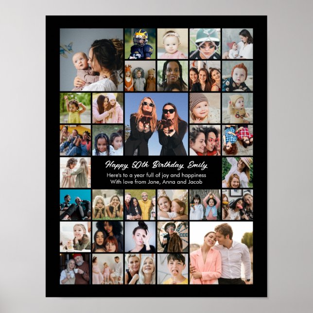 Personlig fotokollage presentgift poster (Framsidan)