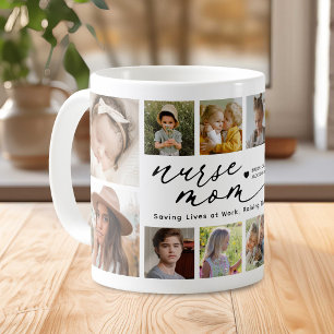Personlig Fotokollage Sjuksköterska Mamma Kaffemugg