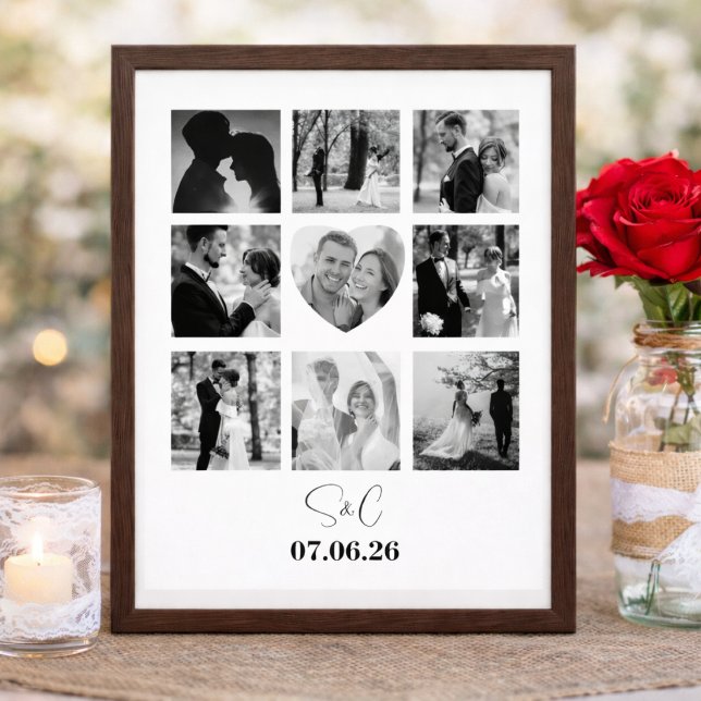 Personlig fotokollage Unik gåva till honom/henne Poster (Personalised Photo Collage Personalized Gift Poster)