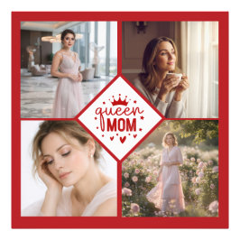 Personlig fotokollagepresent till mamma Queen Fototryck