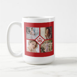 Personlig fotokollagepresent till mamma Queen Kaffemugg