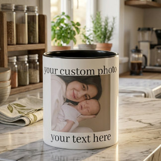 Personlig fotokopp - skräddarsydd present med text mugg