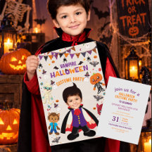 Personlig Fotokostym Halloweenfest För Barn