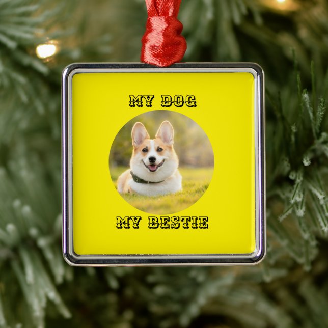 Personlig Fotomall för min Hund - Min bästa Julgransprydnad Metall (Träd)