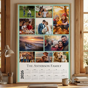 Personlig fotominnescollage 2026 kalender poster