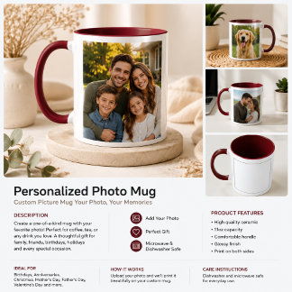 Personlig fotomugg | Anpassad present Jumbo Mugg