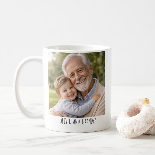 Personlig fotomugg – ”Bästa farfar någonsin” Kaffemugg (Med munk)