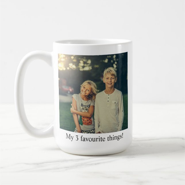 Personlig fotomugg med meddelande Färgad handtag Kaffemugg (Vänster)
