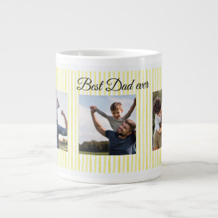 Personlig fotomugg med texten Bästa pappa någonsin Jumbo Mugg