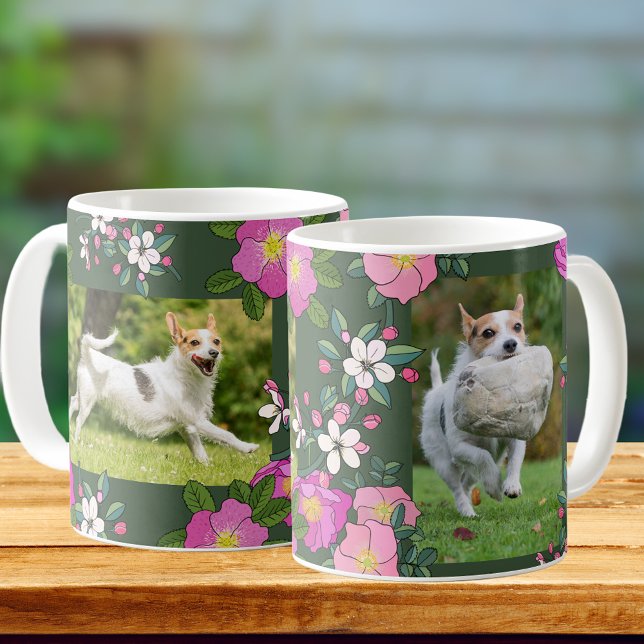 Personlig-foton i vildblommor Pet-hund Kaffemugg (Skapare uppladdad)