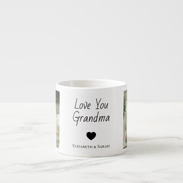 Personlig Foton och Kärlek You Grandma Espressomugg (Framsidan)
