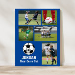 Personlig Fotopaket för fotopaket Namn Team # Poster<br><div class="desc">Personlig fotbolls-TV-fotokollage poster med dina favoritfoton från fotboll, en vit fotbollsgrafik med spelarens jersey-nummer och ytterligare text, t.ex. namn och/eller team namn. Den här designen ställs in mot en valfri bakgrund färg - klicka bara på Anpassa mallen om du vill ändra färg. Skapa perfektens knapphändiga gåva för att hedra minnet...</div>