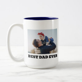 Personlig fotopresent Bästa pappa någonsin-gåva Två-Tonad Mugg