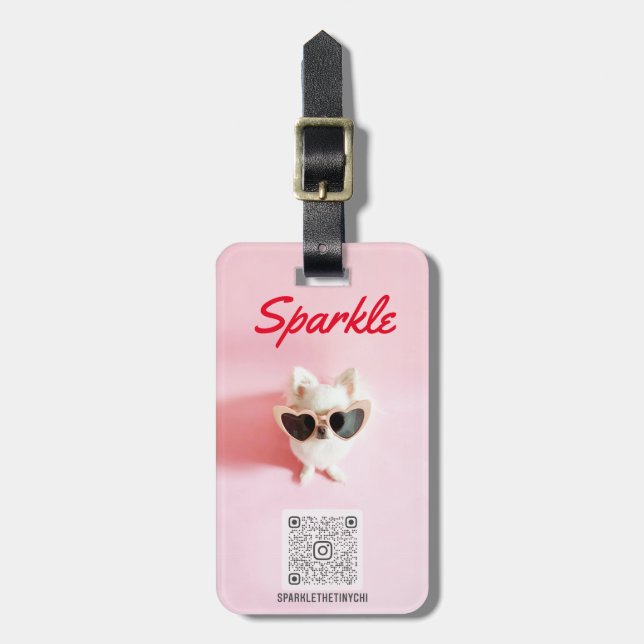 Personlig Fotoskannerbar QR-Dubbla, sida vid sida Bagagebricka (Vertikal Framsida)