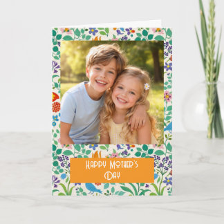 Personlig fotoskort - Glad mors dag | Mjukt blommo Kort