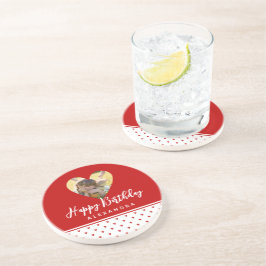 Personlig fotot röda hjärtram modern födelsedag underlägg