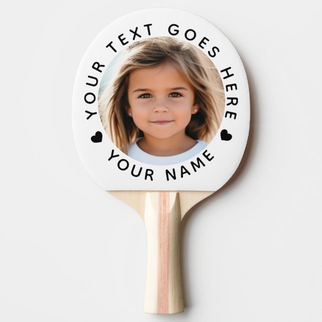 Personlig Fototext och Namn Pingisracket (Framsidan)