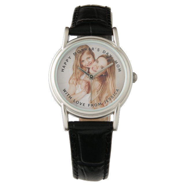 Personlig fotovaka med anpassad meddelande armbandsur (Framsida)