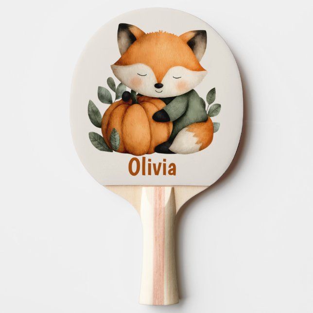 Personlig Fox Pumpkin Halloween-design Pingisracket (Framsidan)