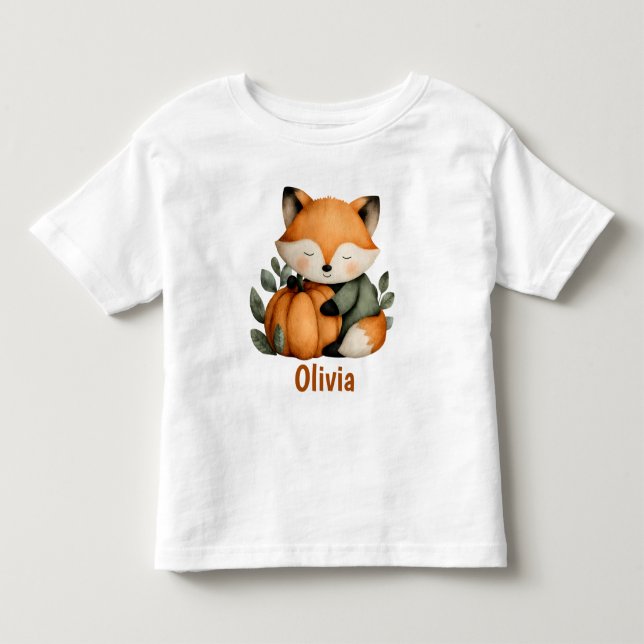Personlig Fox Pumpkin Halloween-design T Shirt (Framsida)