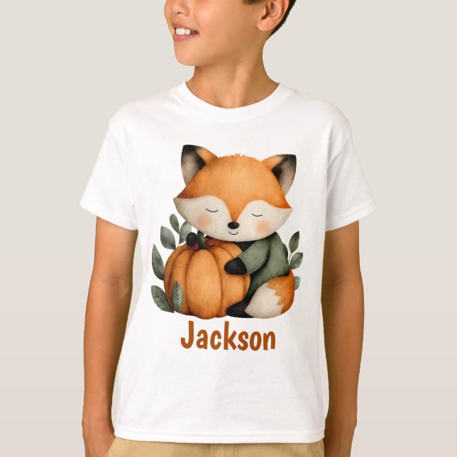 Personlig Fox Pumpkin Halloween-design T Shirt (Framsida)