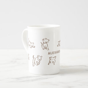 Personlig Fox Terrier Benporslin Mugg