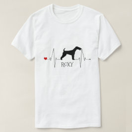 Personlig Fox Terrier Kärlek Mitt Hund Heart Beat T-shirt