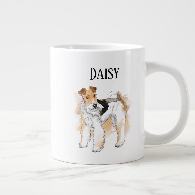 Personlig Fox Terrier Photo Jumbo Mugg (Höger)