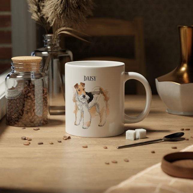 Personlig Fox Terrier Photo Kaffemugg (Skapare uppladdad)