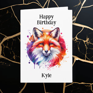 Personlig Fox Thame Birthday för honom Kort