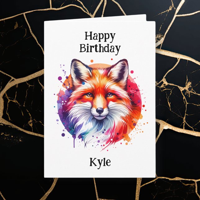 Personlig Fox Thame Birthday för honom Kort (Skapare uppladdad)
