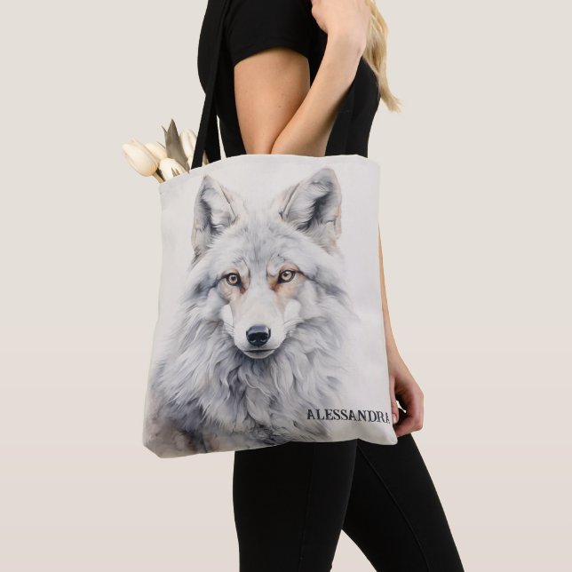 Personlig Fox Tote Bag | Naturinspirerad gåva Tygkasse (Närbild)