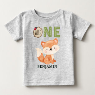 Personlig Fox VILD ONE Woodland Första födelseda T Shirt