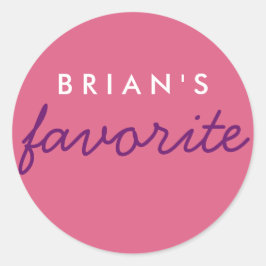 Personlig Främja Rosa och Lila Runt Klistermärke