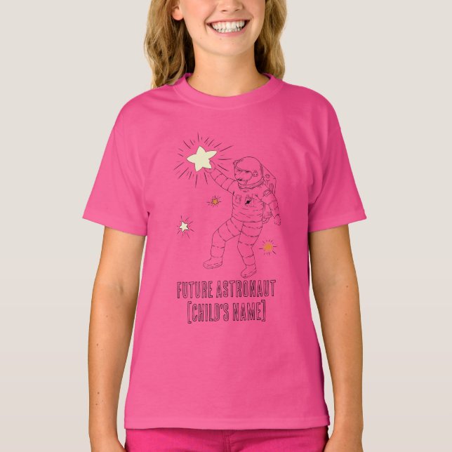Personlig framtida astronaut T-shirt för barn (Framsida)