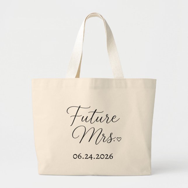 Personlig framtida fru bröllopsdatum Totebag Jumbo Tygkasse (Framsidan)