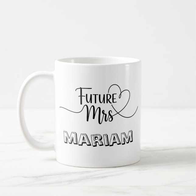 Personlig framtida fru [Namn] Förlovningspresent  Kaffemugg (Vänster)