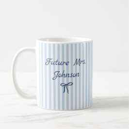 Personlig framtida fru randig vigselmugg kaffemugg